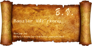 Baszler Várkony névjegykártya